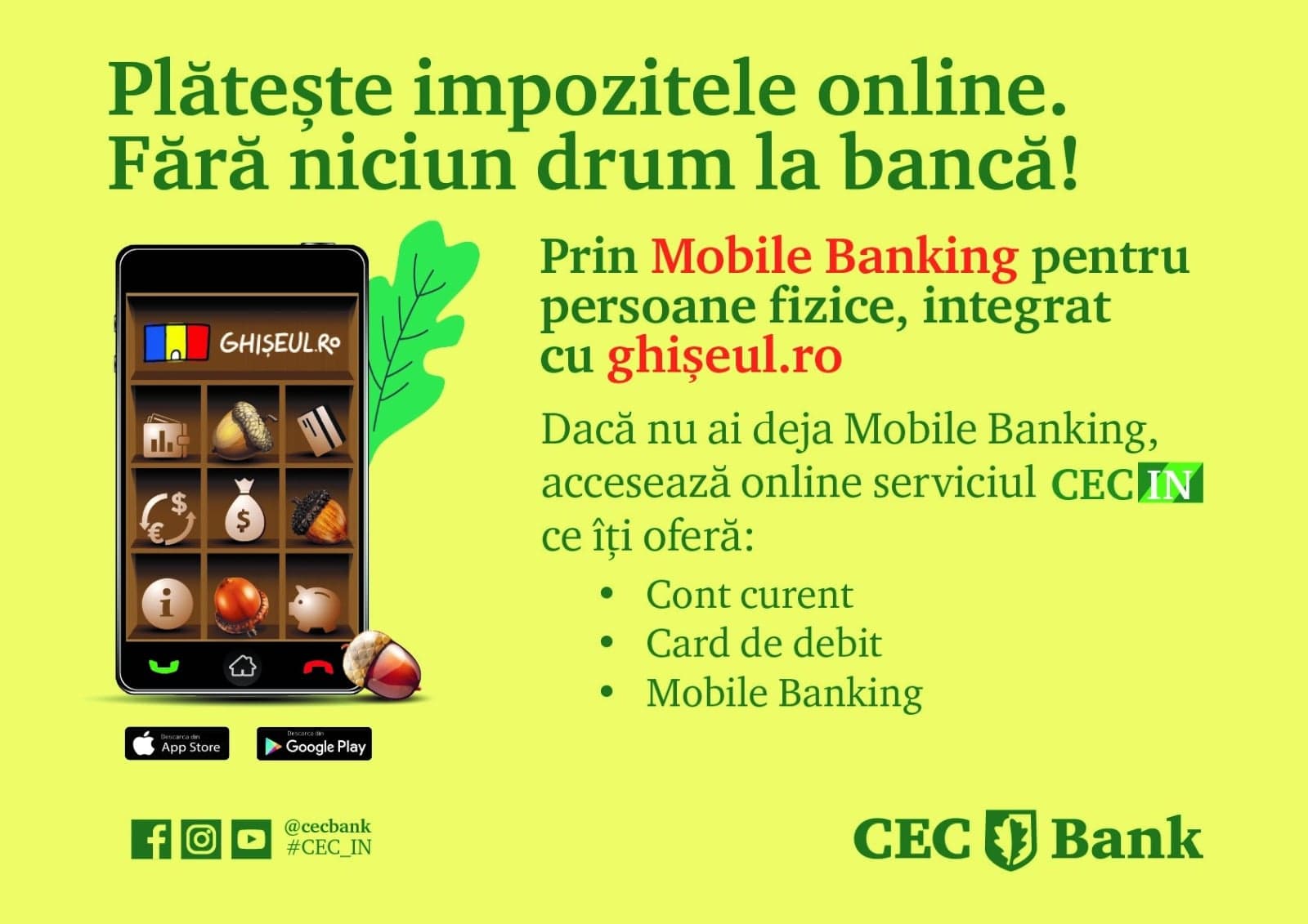 Cu CEC Bank, taxele și impozitele locale pot fi plătite direct de pe telefonul mobil