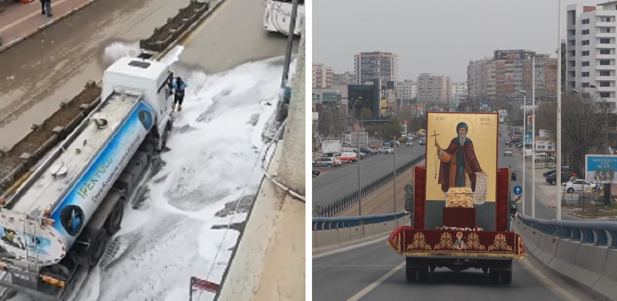 Cum se dezinfectează străzile in Turcia şi cum se dezinfectează în Bucureşti!