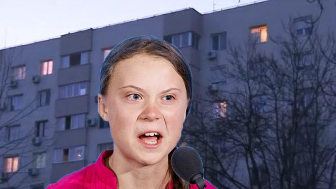 Greta Thunberg îi roagă pe bucureştenii care nu au căldură să doarmă cu geamurile deschise, poate se mai răceşte şi clima!