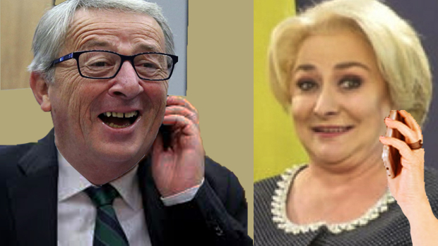 Viorica l-a sunat pe Juncker să-i spună despre protest și pesta porcină: "He-he protest și pestă guiț-guiț!"