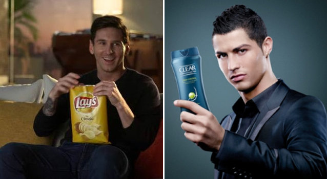 Messi și Ronaldo joacă în continuare la Mondiale: în reclamele la chipsuri și șampon! Prind și finala!