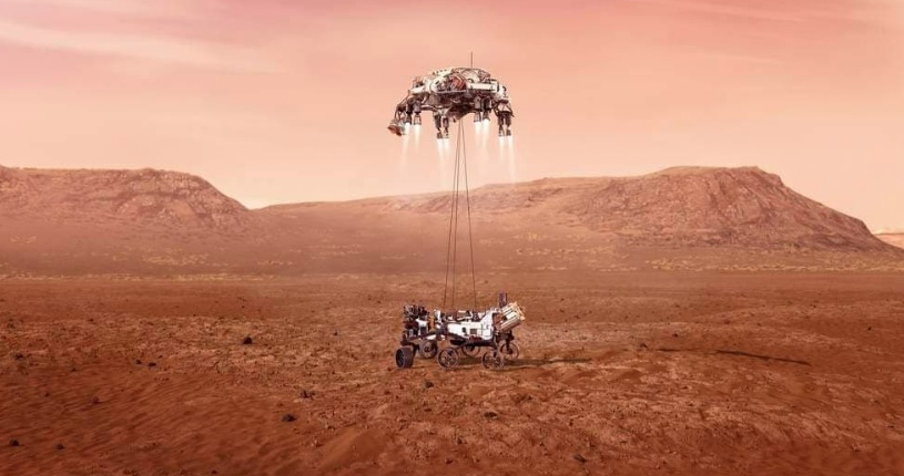 Moment istoric: Roverul Perseverance a ajuns pe Marte şi a găsit şi loc de parcare!