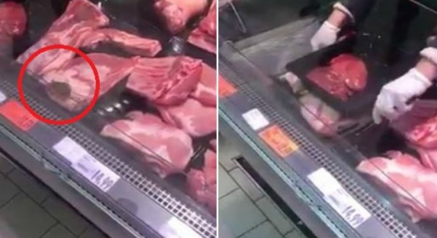 Un supermarket a primit o amendă de 99.999,99 euro după ce un șoricel a fost filmat ronțăind dintr-o ceafă de porc de 14,99 lei!