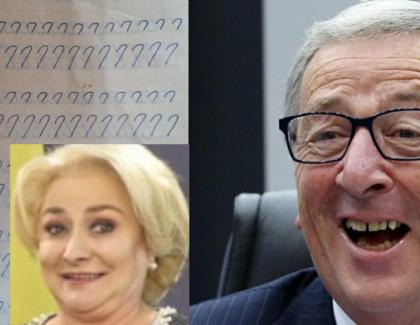 Juncker a descifrat scrisoarea Vioricăi: Liniuțele sunt jeturi de gaz și bastonașele pulane!