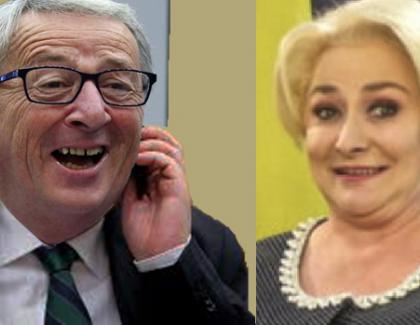 Viorica l-a sunat pe Juncker să-i spună despre protest și pesta porcină: "He-he protest și pestă guiț-guiț!"