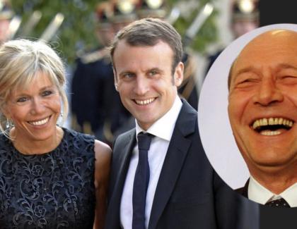 Băsescu râde de Macron: "Ăla e președinte, care se încurcă cu o blondă mai bătrână decât el?"
